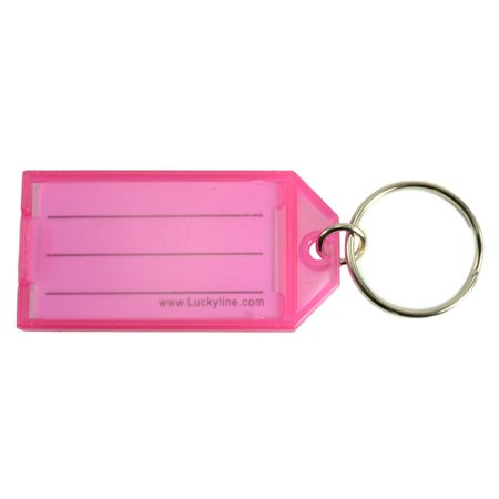 MIDWEST FASTENER Pink Pplastic Ring Key Tags with Splits 6PK 35566